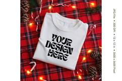 Christmas T-shirt Mockups Bella and Canvas Top View_151 Product Image 1