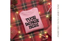Christmas T-shirt Mockups Bella and Canvas Top View_152 Product Image 1