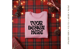 Christmas T-shirt Mockups Bella and Canvas Top View_153 Product Image 1