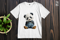 Cute Baby Panda Overalls Clipart Sublimation PNG Product Image 2