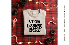 Christmas T-shirt Mockups Bella and Canvas Top View_157 Product Image 1