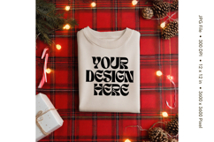 Christmas T-shirt Mockups Bella and Canvas Top View_159 Product Image 1