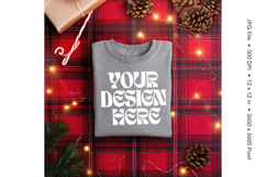 Christmas T-shirt Mockups Bella and Canvas Top View_160 Product Image 1