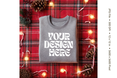 Christmas T-shirt Mockups Bella and Canvas Top View_162 Product Image 1
