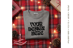 Christmas T-shirt Mockups Bella and Canvas Top View_163 Product Image 1
