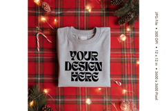 Christmas T-shirt Mockups Bella and Canvas Top View_164 Product Image 1