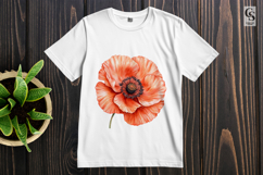 Red Poppy Flower Clipart PNG Product Image 3