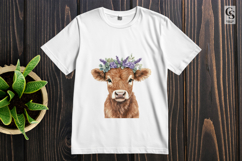 Lavender Cow Head Clipart Sublimation PNG Product Image 3