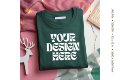 Christmas T-shirt Mockups Bella and Canvas Top View_175 Product Image 1