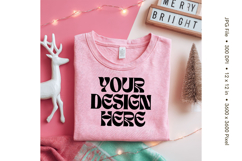 Christmas T-shirt Mockups Bella and Canvas Top View_177 Product Image 1