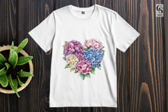 Peony Hydrangea Heart Clipart Sublimation PNG Product Image 3