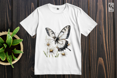 Daisy Butterfly Watercolor Clipart PNG Product Image 3