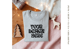 Christmas T-shirt Mockups Bella and Canvas Top View_180 Product Image 1