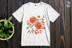 Orange Flowers Clipart Sublimation PNG Product Image 3