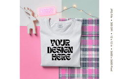 Christmas T-shirt Mockups Bella and Canvas Top View_183 Product Image 1