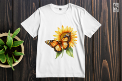 Sunflower Butterfly Clipart Sublimation PNG Product Image 3