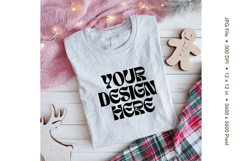 Christmas T-shirt Mockups Bella and Canvas Top View_192 Product Image 1