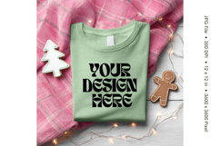 Christmas T-shirt Mockups Bella and Canvas Top View_195 Product Image 1