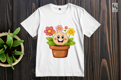 Cute Smiling Flower Pot Clipart Bundle sublimation PNG Product Image 3