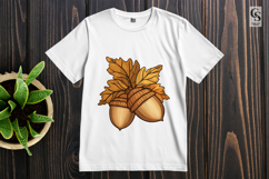 Autumn Pumpkin Ghost Acorn Leaf Clipart PNG Product Image 2