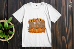 Hello fall sign board clipart sublimation png Product Image 3