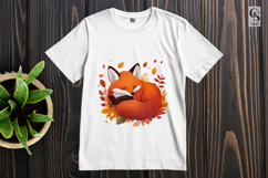 Sleeping Fox Autumn Clipart PNG Product Image 2