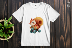 Cute Squirrel on Roller Skates Sublimation Clipart Product Image 2
