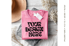 Pink T-shirt Mockups Bella and Canvas Top View Mockups_21 Product Image 1