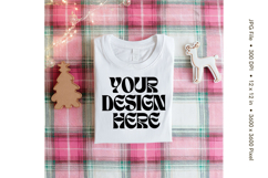 Christmas T-shirt Mockups Bella and Canvas Top View_211 Product Image 1