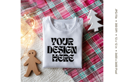 Christmas T-shirt Mockups Bella and Canvas Top View_212 Product Image 1