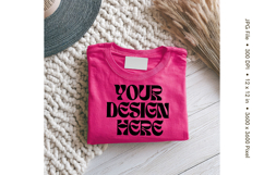 Pink T-shirt Mockups Bella and Canvas Top View Mockups_221 Product Image 1