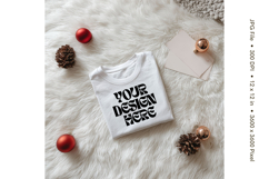 Christmas T-shirt Mockups Bella and Canvas Top View_222 Product Image 1