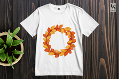 Autumn Leaves Wreath Clipart Sublimation PNG Product Image 2