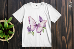 Lilac Butterfly Watercolor Clipart Sublimation PNG Product Image 3