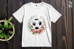 Vintage Rose Soccer Ball Clipart Sublimation PNG Product Image 2