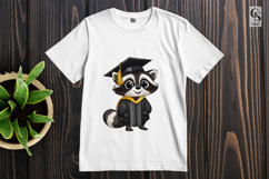 Cute Raccoon Graduation Clipart Sublimation PNG Product Image 3