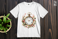 Floral Pocket Watch Clipart Sublimation PNG Product Image 3