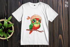 Cute Kawaii Parrot with Hat Cartoon Bird Bundle Clipart Product Image 3