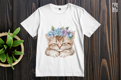 Floral Kitten Head Clipart Sublimation PNG Product Image 3