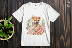 Floral Shiba Inu Dog Clipart Sublimation PNG Product Image 3
