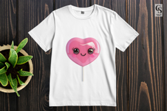 Kawaii Heart Lollipop Cute Candy Clipart Sublimation PNG Product Image 3