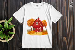 Autumn Red Barn Clipart Sublimation PNG Product Image 2