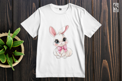 Cute Bunny with Bow Kawaii Rabbit Clipart Sublimation PNG Product Image 3