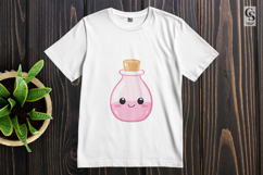 Cute Kawaii Pink Potion Bottle with Smiling Face Clipart PNG Product Image 3