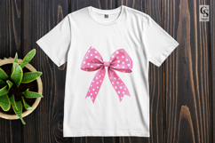 Pink Polka Dot Ribbon Bow Clipart Sublimation PNG Product Image 3