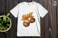 Autumn Acorn Pumpkin Harvest Basket Clipart PNG Product Image 2