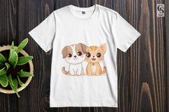 Cute Kawaii Puppy and Kitten Friends Clipart Sublimation PNG Product Image 3