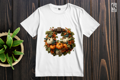 Pumpkin Floral Wreath Clipart PNG Product Image 2
