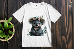 Cute Koala Clipart with Floral Crown PNG Product Image 3