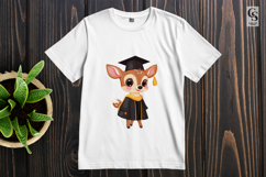 Cute Graduation Deer Kawaii Animal Clipart Sublimation PNG Product Image 3